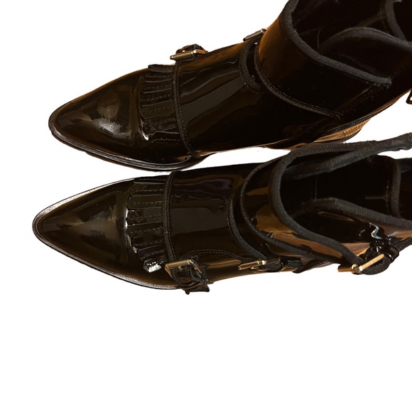 Massimo Dutti patent leather buckled ankle booties - Picture 4 of 5